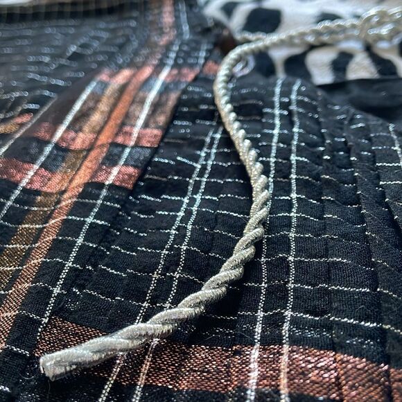 Free people metallic plaid square neck short sleeve pullover dress - Picture 12 of 13